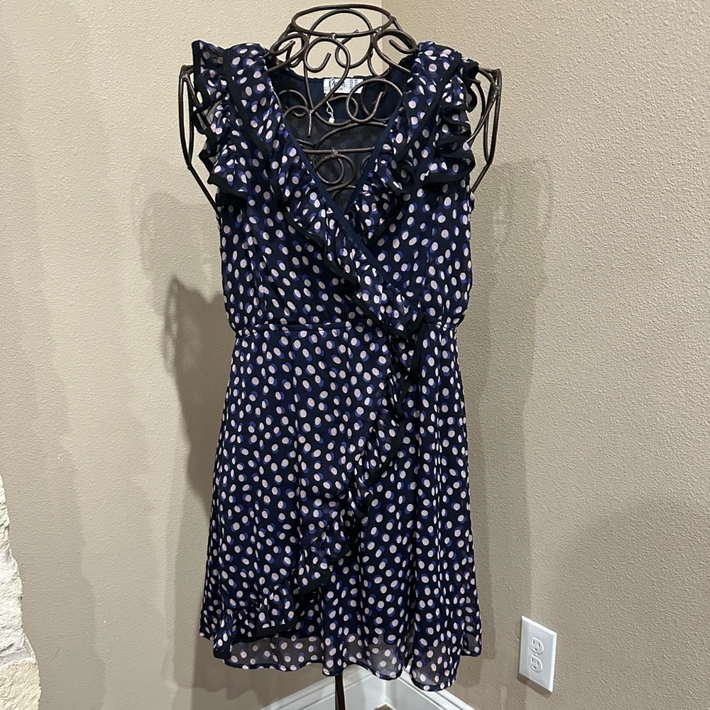 Black sheer, Polka dot, ruffle dress, size 6